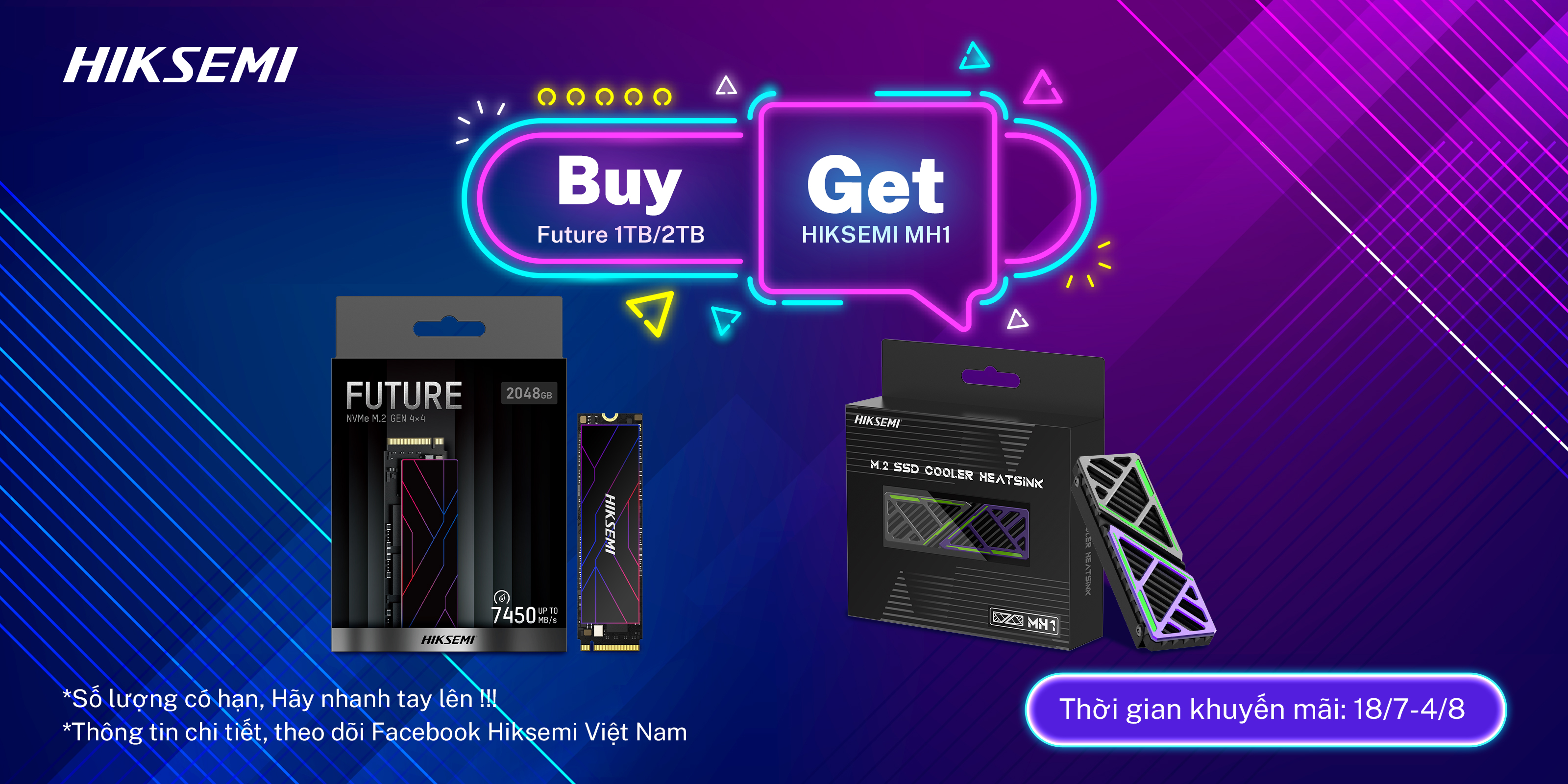 Tặng 1 Thanh tản nhiệt Raditor MH1 khi mua 1 SSD Future 1TB/2TB