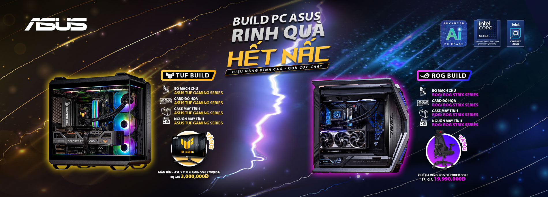 [CTKM] [ASUS] BUILD PC ASUS RINH QUÀ HẾT NẤC