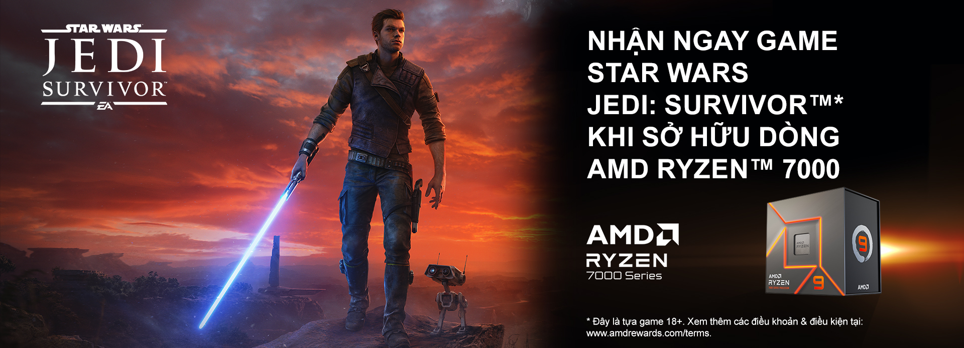 [KHUYẾN MẠI] Sắm AMD Ryzen 7000 series -  Nhận ngay game STAR WARS JEDI: SURVIVOR™