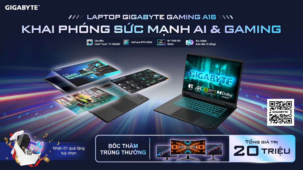 LAPTOP GAMING A16 - KHAI PHÓNG SỨC MẠNH AI & GAMING