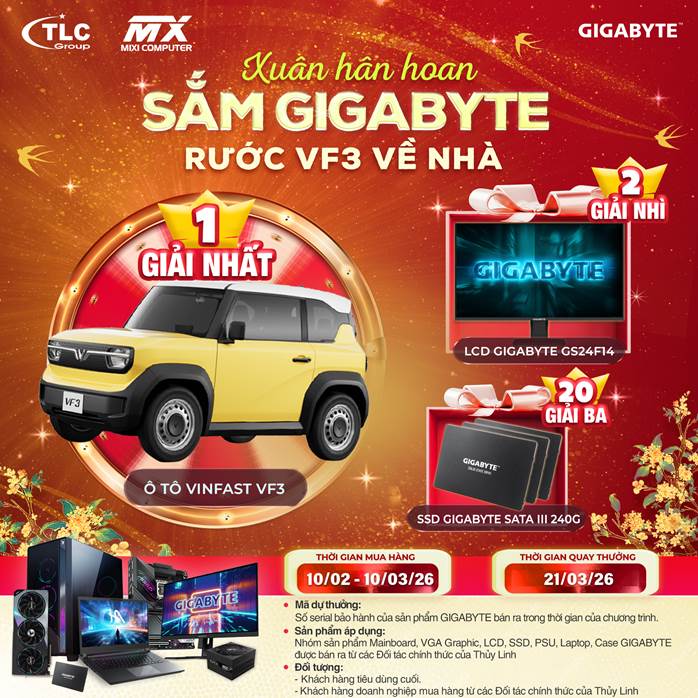 XUÂN HÂN HOAN, SẮM GIGABYTE – RƯỚC VF3 VỀ NHÀ