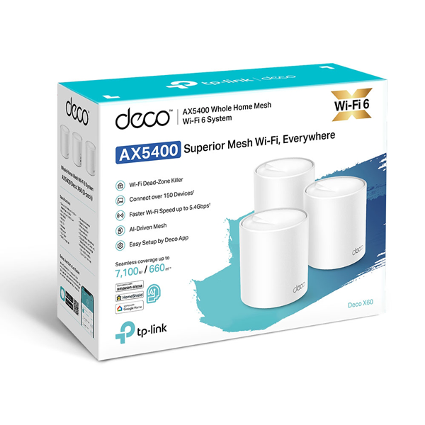 Bộ phát wifi 6 TP-Link Deco X60 3-Pack AX3000Mbps