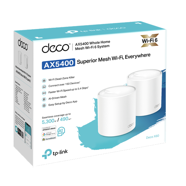 Bộ phát wifi 6 TP-Link Deco X60 2-Pack AX3000Mbps
