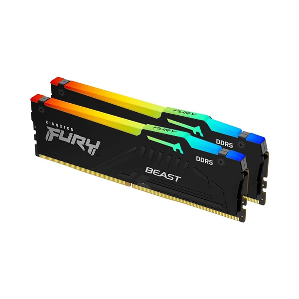 Ram Desktop Kingston Fury Beast RGB 32GB (2x16) DDR5 5200Mhz (KF552C40BBAK2-32)