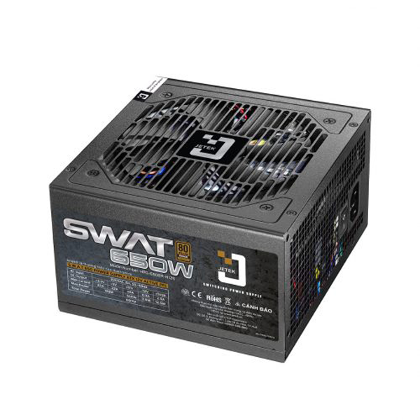 Nguồn máy tính Jetek Swat650  650W ( 80 Plus Bronze/Màu Đen/Non Modular)