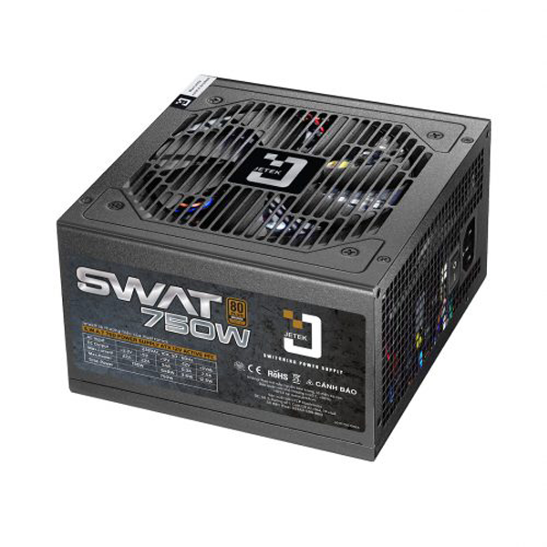 Nguồn máy tính Jetek Swat750  750W ( 80 Plus Bronze/Màu Đen/Non Modular)
