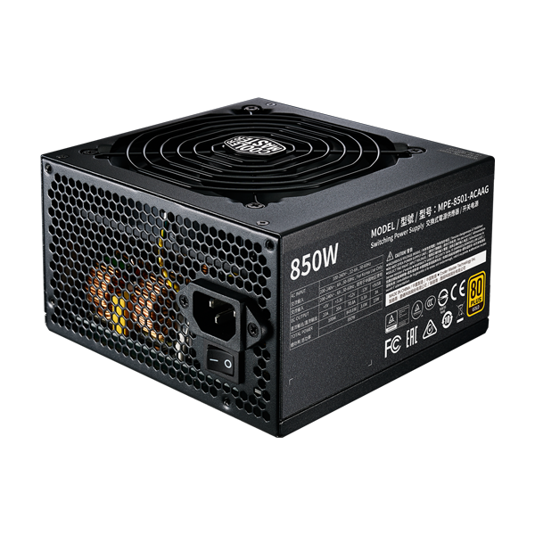 Nguồn máy tính Cooler Master MWE Gold 850 - V2 ( 80 Plus Gold/Màu Đen/Non Modular)