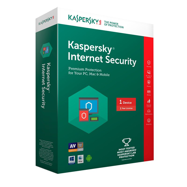 Phần mềm diệt Virus Kaspersky Internet Security (1PC/12T)