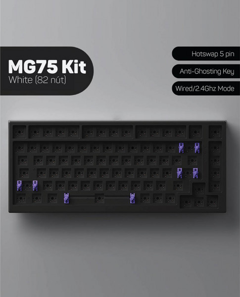 KIT bàn phím cơ MonsGeek MG75 Black (Dual Mode / Hotswap 5 pin)