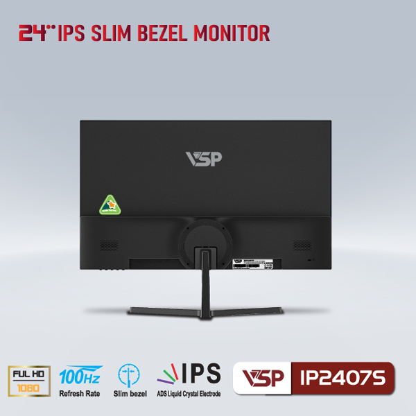 Màn hình VSP IP2407S (23.8Inch/ Full HD/ 100HZ/ IPS/ Tràn viền/ Màu đen)