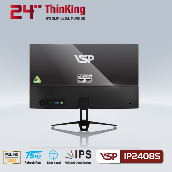 Màn hình VSP IP2408S (23.8Inch/ Full HD/ 75HZ/ IPS/ Tràn viền/ Màu đen)