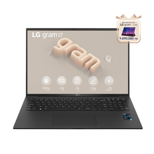 Laptop LG Gram 17Z90R-G.AH78A5 (Core i7 1360P/ 16GB RAM/ 1TB SSD/ Intel Iris Xe Graphics/ 17.0inch WQXGA/ Windows 11 Home/ Black/ Model 2023)