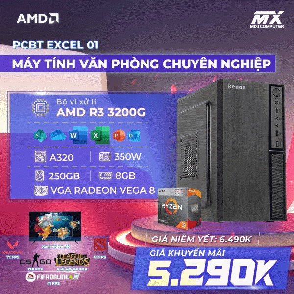 Máy tính để bàn MIXI AMD - R3200G/A320/R8G/S250G