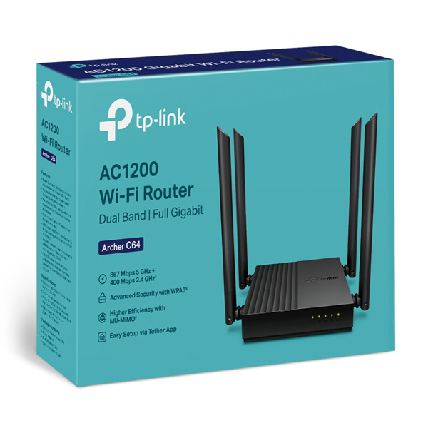 Bộ phát wifi TP-Link Archer C64 (Chuẩn AC/ AC1200Mbps/ Wifi Mesh)