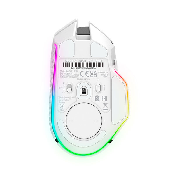 Chuột không dây RAZER BASILISK V3 PRO RGB (Wireless HyperSpeed/ Bluetooth/ White)