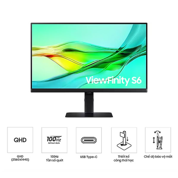 Màn hình Samsung ViewFinity LS27D604UAEXXV (27Inch/ QHD (2560x1440)/ 100HZ/ IPS)