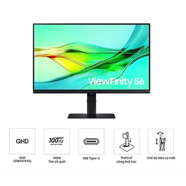 Màn hình Samsung ViewFinity LS32D604UAEXXV (32Inch/ QHD (2560x1440)/ 100HZ/ IPS)