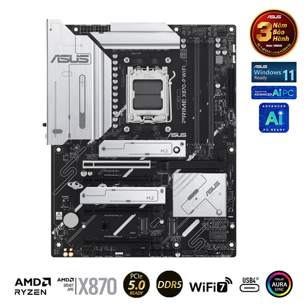 Mainboard Asus PRIME X870-P WIFI-CSM (AMD X870/AM5/DDR5/WIFI/ATX)