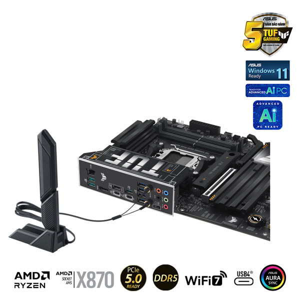 Mainboard Asus TUF GAMING X870-PLUS WIFI (AMD X870/AM5/DDR5/WIFI/ATX)