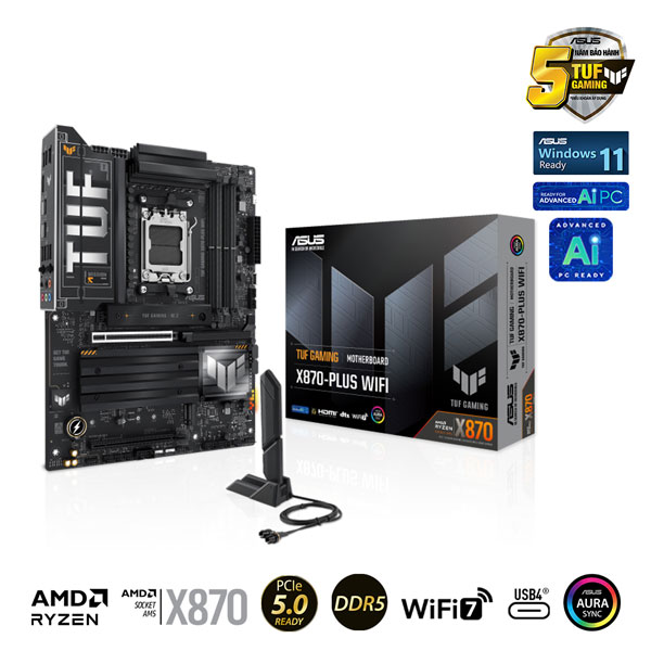 Mainboard Asus TUF GAMING X870-PLUS WIFI (AMD X870/AM5/DDR5/WIFI/ATX)