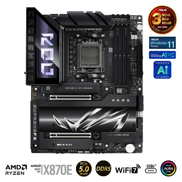 Mainboard Asus ROG CROSSHAIR X870E HERO (AMD X870/AM5/DDR5/WIFI/ATX)