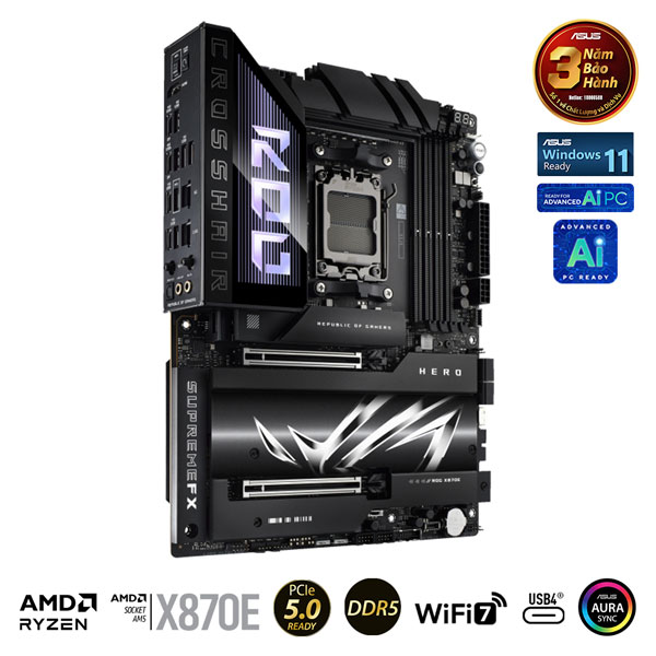 Mainboard Asus ROG CROSSHAIR X870E HERO (AMD X870/AM5/DDR5/WIFI/ATX)