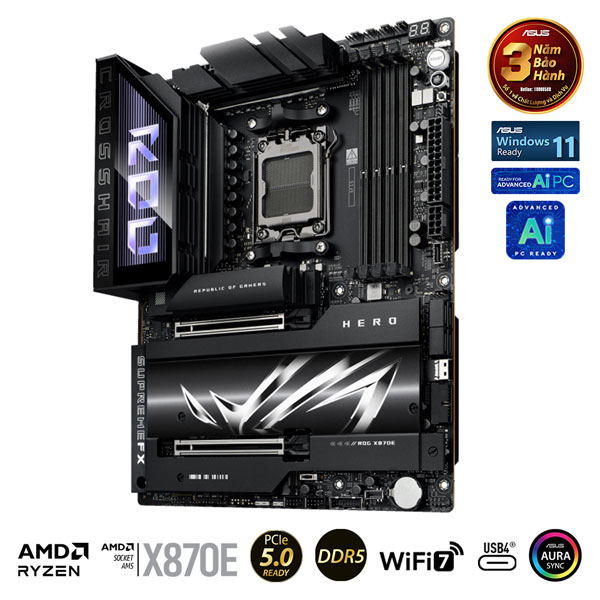 Mainboard Asus ROG CROSSHAIR X870E HERO (AMD X870/AM5/DDR5/WIFI/ATX)