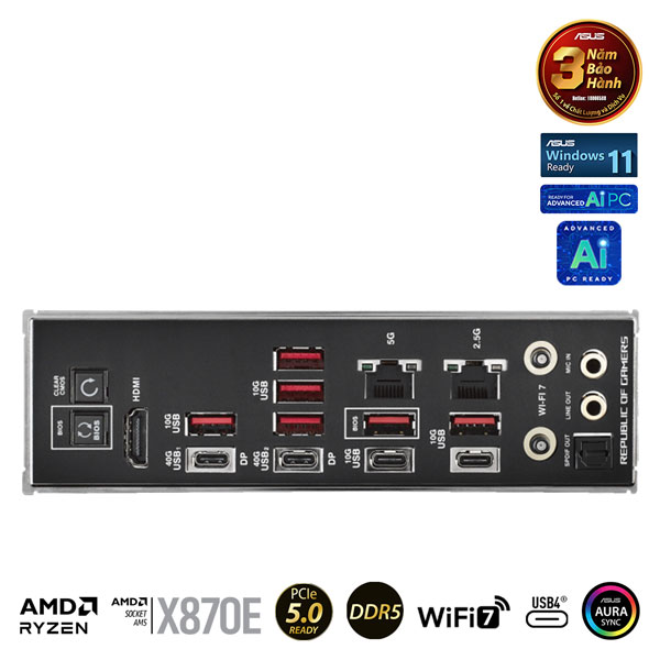 Mainboard Asus ROG CROSSHAIR X870E HERO (AMD X870/AM5/DDR5/WIFI/ATX)