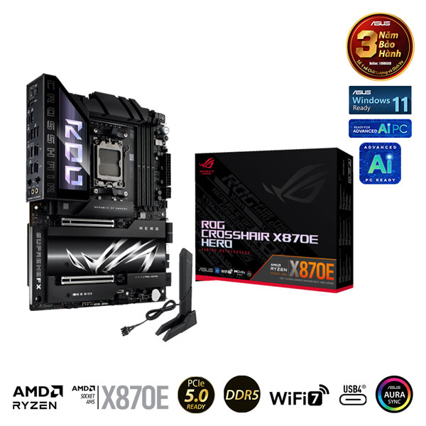 Mainboard Asus ROG CROSSHAIR X870E HERO (AMD X870/AM5/DDR5/WIFI/ATX)