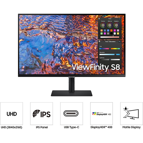 Màn hình Samsung ViewFinity S8 LS27B800PXEXXV (27Inch/ 4K (3840 x 2160)/ IPS/ USB TypeC - Network RJ45)