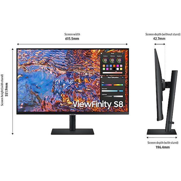 Màn hình Samsung ViewFinity S8 LS27B800PXEXXV (27Inch/ 4K (3840 x 2160)/ IPS/ USB TypeC - Network RJ45)