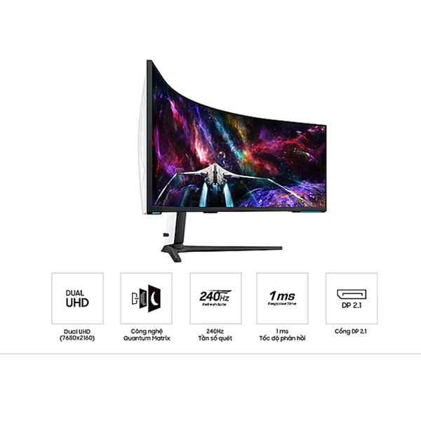 Màn hình Samsung Odyssey Neo G9 G95NC LS57CG952NEXXV (57Inch/ VA/ DUHD/ 240Hz/ Cong)