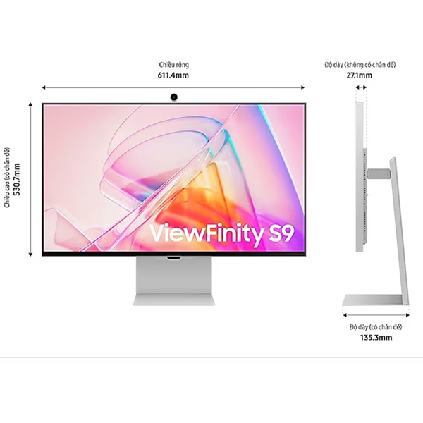 Màn hình Samsung ViewFinity S9 5K LS27C900PAEXXV (27Inch/ 5K (5120 x 2880)/ IPS/ Speaker - Webcam)