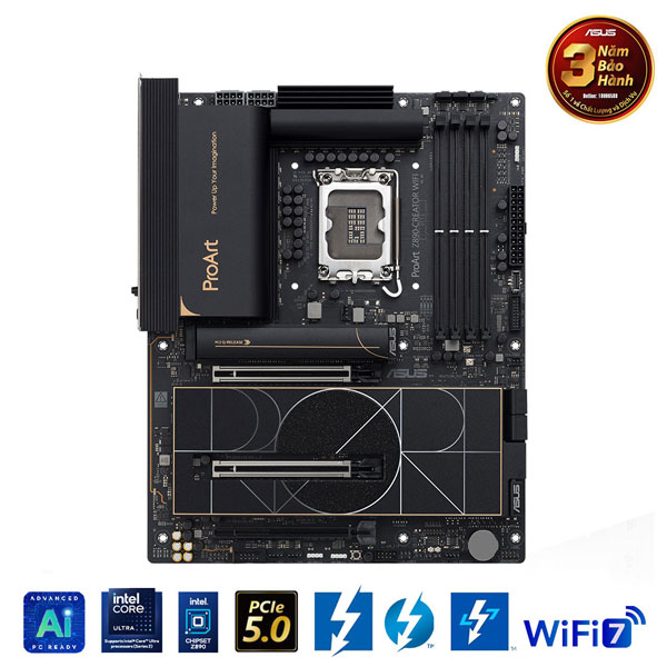 Mainboard Asus ProArt Z890-CREATOR WIFI DDR5 (Intel Z890, Socket LGA1851, ATX, 4 khe RAM DDR5)