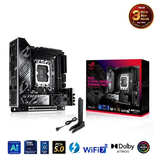 Mainboard Asus ROG STRIX Z890-I GAMING WIFI DDR5 (Intel Z890, Socket LGA1851, Mini-ITX, 2 khe RAM DDR5)