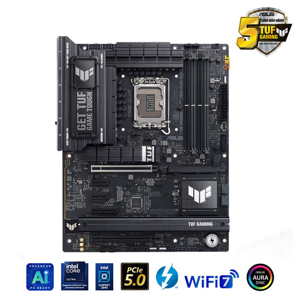 Mainboard Asus TUF GAMING Z890-PLUS WIFI DDR5 (Intel Z890, Socket LGA1851, ATX, 4 khe RAM DDR5)