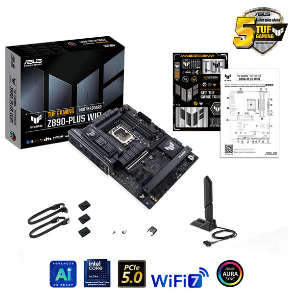 Mainboard Asus TUF GAMING Z890-PLUS WIFI DDR5 (Intel Z890, Socket LGA1851, ATX, 4 khe RAM DDR5)