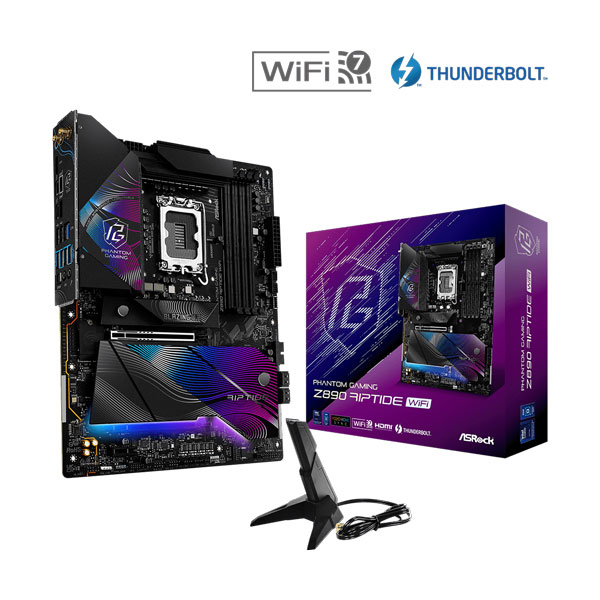 Mainboard Asrock Z890 Riptide WiFi DDR5 (Intel Z890, Socket LGA1851, ATX, 4 khe RAM DDR5)