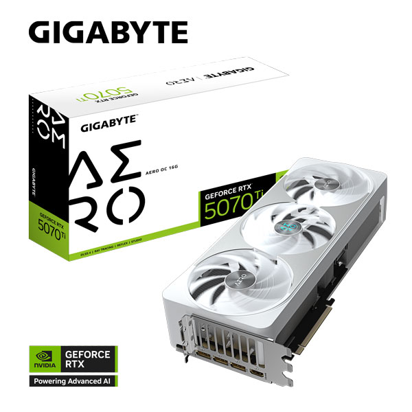 Card màn hình GIGABYTE RTX 5070 Ti AERO OC 16G (GV-N507TAERO OC-16GD)