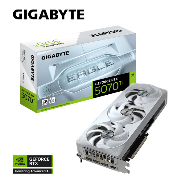 Card màn hình GIGABYTE RTX 5070 Ti EAGLE OC ICE SFF 16G (GV-N507TEAGLEOC ICE-16GD)