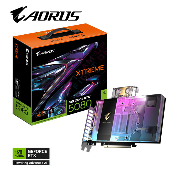 Card màn hình GIGABYTE RTX 5080 XTREME WATERFORCE WB 16G (GV-N5080AORUSX WB-16GD)