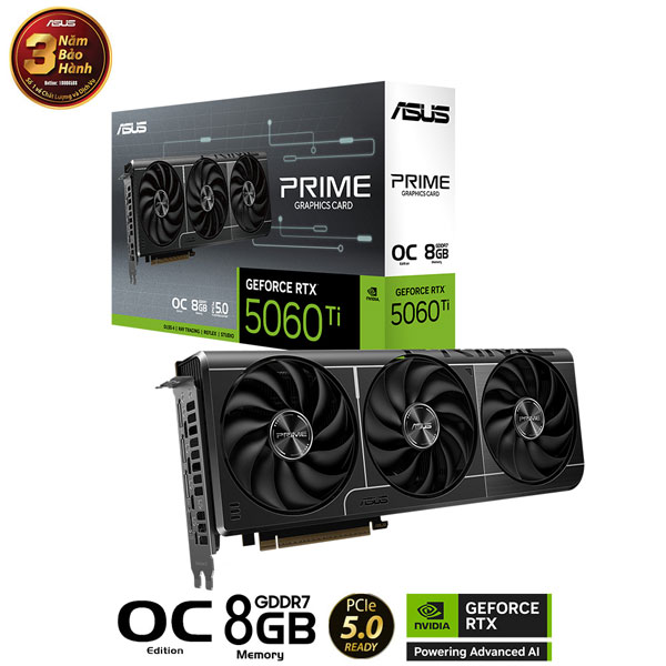 Card màn hình ASUS PRIME RTX 5060 Ti 8GB GDDR7 OC Edition