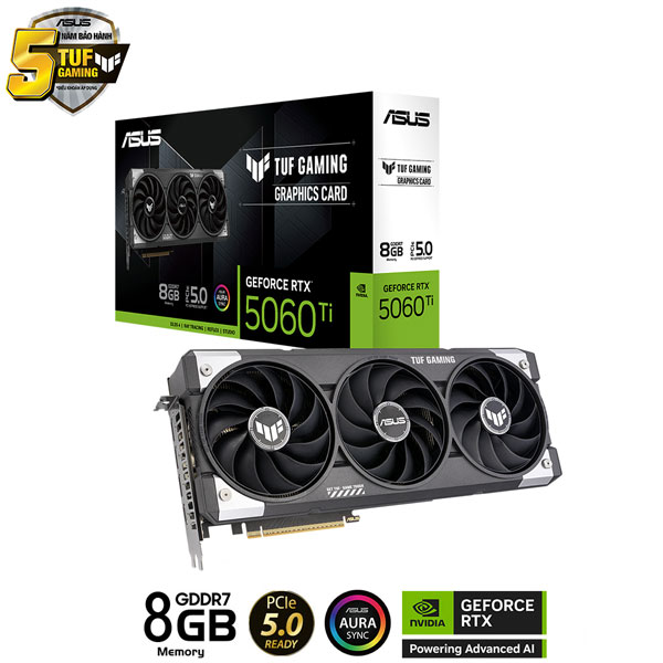 Card màn hình ASUS TUF Gaming RTX 5060 Ti 8GB GDDR7