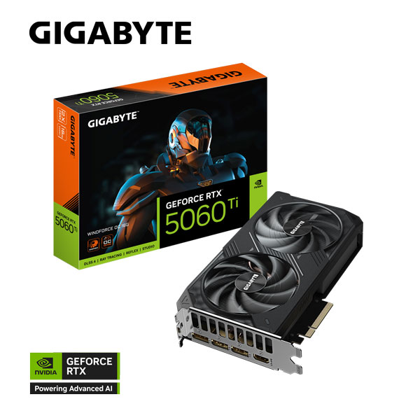 Card màn hình GIGABYTE RTX™ 5060 Ti WINDFORCE OC 16G (GV-N506TWF2OC-16GD)