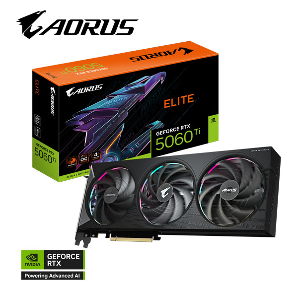 Card màn hình GIGABYTE AORUS RTX™ 5060 Ti ELITE 16G (GV-N506TAORUS E-16GD)