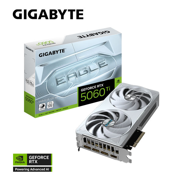 Card màn hình GIGABYTE RTX™ 5060 Ti EAGLE OC ICE 8G (GV-N506TEAGLEOC ICE-8GD)