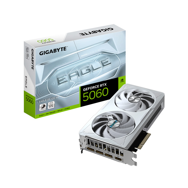 Card màn hình GIGABYTE RTX™ 5060 EAGLE OC ICE 8G (GV-N5060EAGLEOC ICE-8GD)
