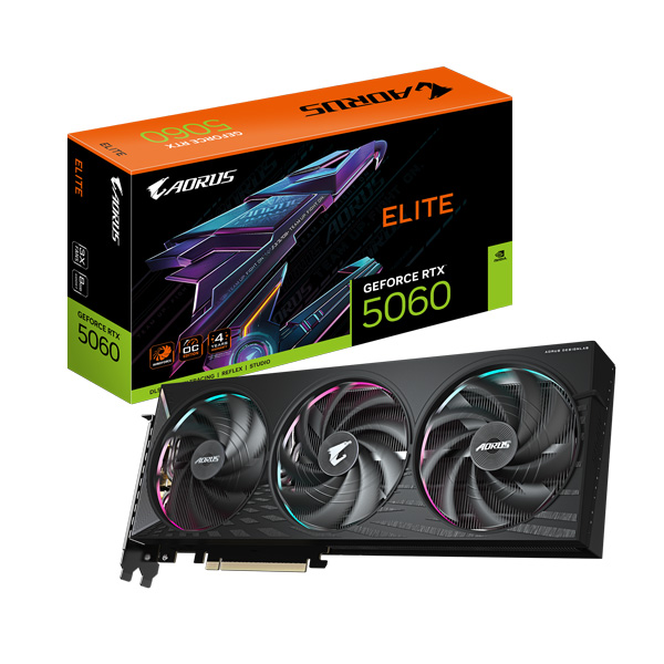 Card màn hình GIGABYTE AORUS RTX™ 5060 ELITE 8G (GV-N5060AORUS E-8GD)
