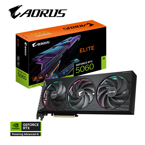Card màn hình GIGABYTE AORUS RTX™ 5060 ELITE 8G (GV-N5060AORUS E-8GD)