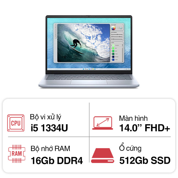 Laptop Dell Inspiron 5440 NDY5V1 (i5 1334U/ 16GB RAM/ 512GB SSD/ 14 inch FHD+/ Win 11/ Office/ Vỏ nhôm)